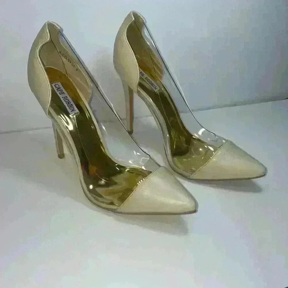 New Cape Robbin with Clear and ivory pointed toe 4.5 Heel Size 9 minor flaws - Picture 11 of 14